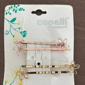 Capelli New York decorative Bobby pins. 1 set rose gold, 1 gold. Excellent!